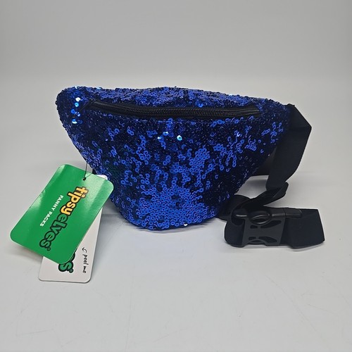 Blue sequin fanny pack - blue,