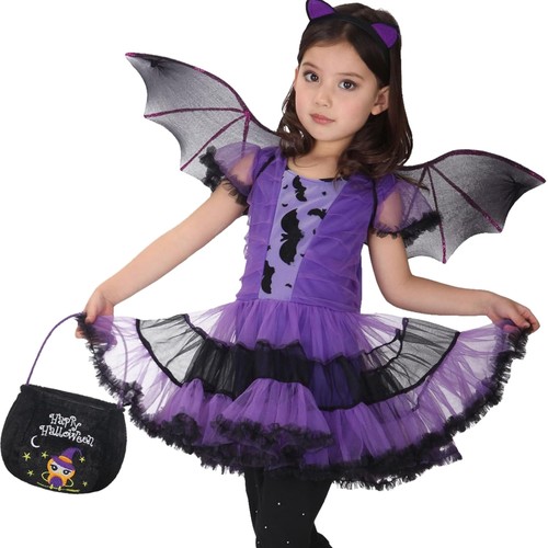 Girls purple bat costume - girls',